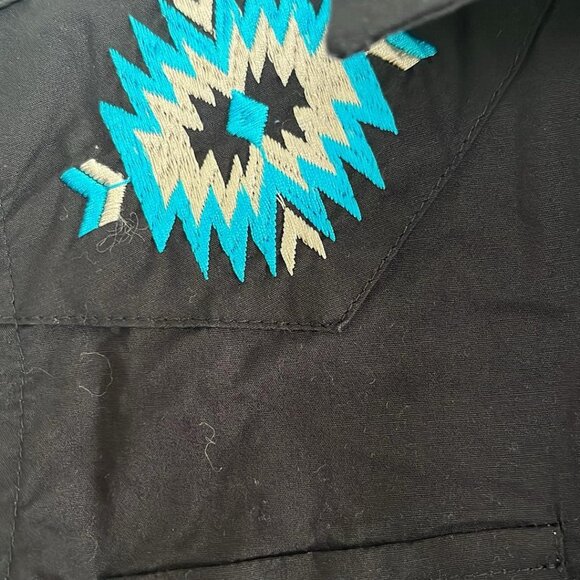 Rafter C Shirt Boys Size S Embroidered Pearl Snap Long Sleeve Cowboy Collection - Picture 5 of 8